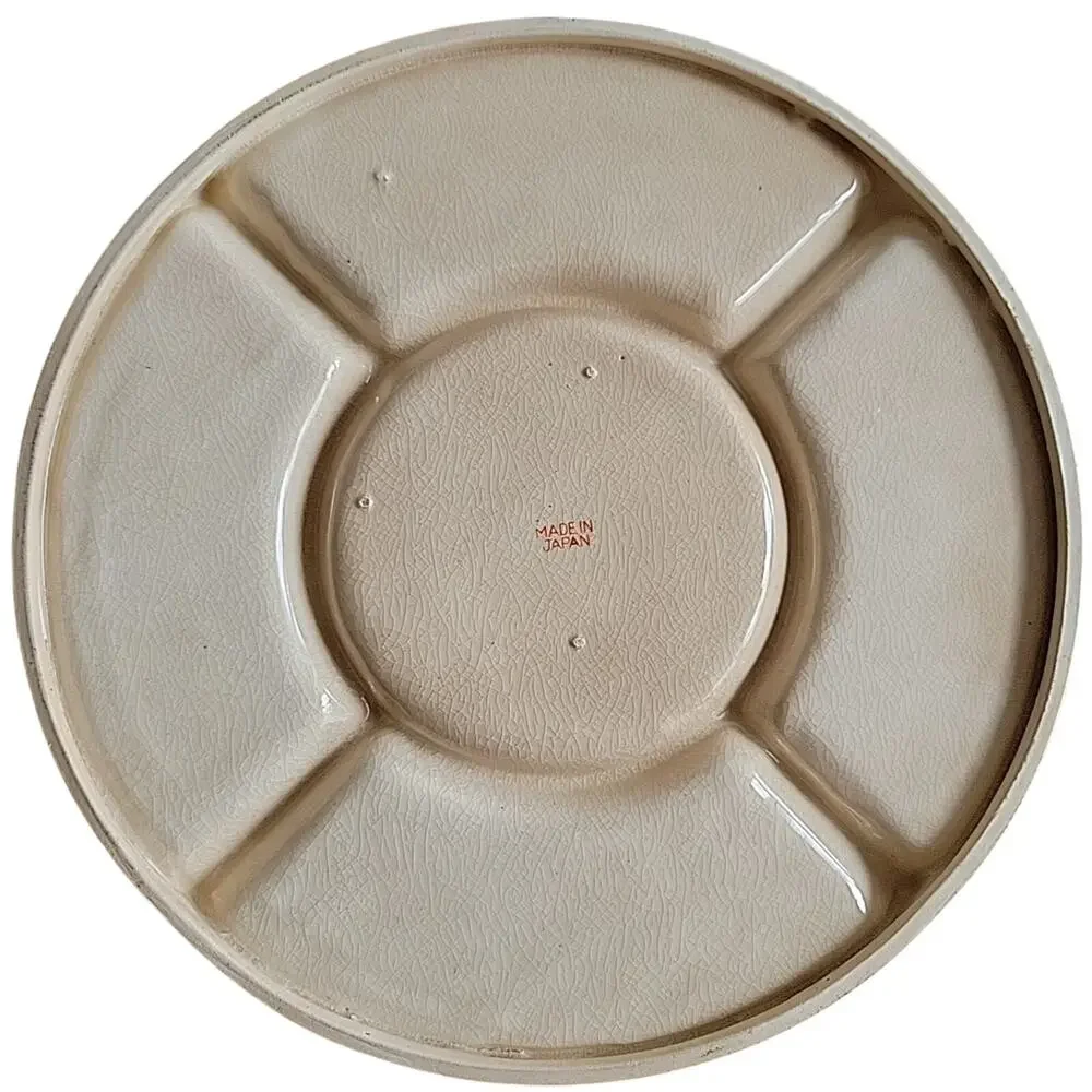 Japanese Chintz Divided Plate Hors d'oeuvres Platter Antique Cottage Chic BOXED